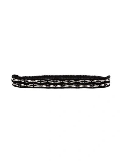 Saint Laurent Black Chain Suede Headband