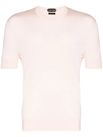Tom Ford Fein Gestricktes T-shirt In Pink