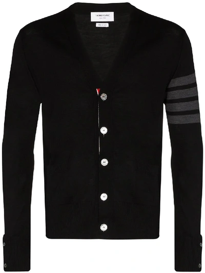 Thom Browne 4-bar Motif Cardigan In Black