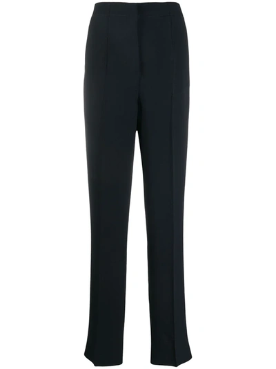 Giorgio Armani Pressed Pleat Trousers In Black