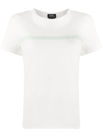 Apc Logo Print T-shirt In White