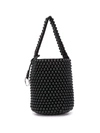 Jil Sander Beaded Bucket Bag In Black