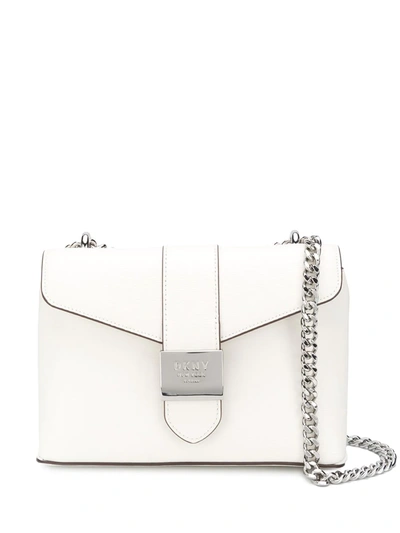 Dkny Bethune Chain-trimmed Leather Shoulder Bag In White