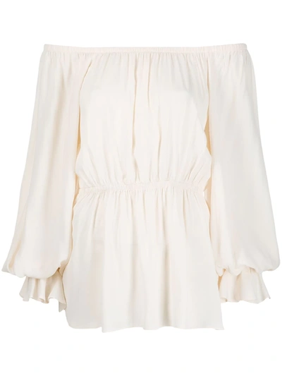Pinko Elasticated Long-sleeve Blouse In White