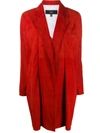 Arma Single Breasted Notched-lapel Coat In Red