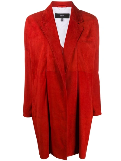 Arma Single Breasted Notched-lapel Coat In Red