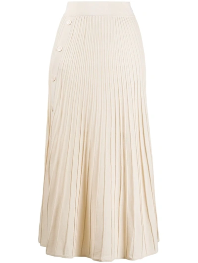 Pinko Knitted Pleated Skirt In Neutrals