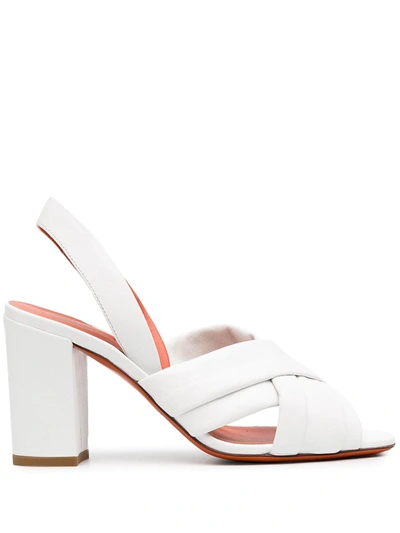 Santoni Crossover Open Sandals In White