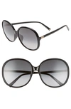 Givenchy 63mm Oversize Gradient Round Sunglasses In Black/ Dark Grey