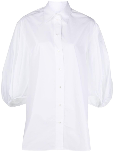 Valentino White Puff-sleeve Shirt