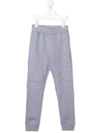 Balmain Kids' Stitched Panel Track Pants In Grey