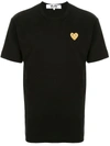 Comme Des Garçons Play Logo-embroidered Crew Neck T-shirt In Black