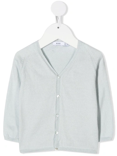 Knot Babies' Earl Button Front Cardigan In Blue