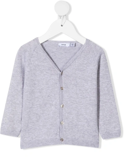Knot Babies' Lake Knitted Cardigan In Grey