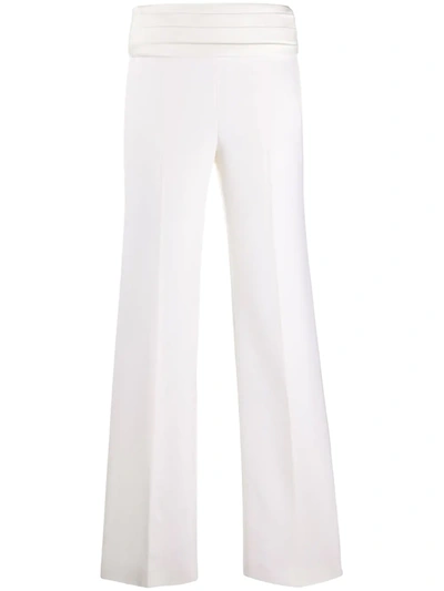 Victoria Beckham Cummerbund Tuxedo Trousers In White