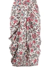 Isabel Marant Floral-print Draped Skirt In Red