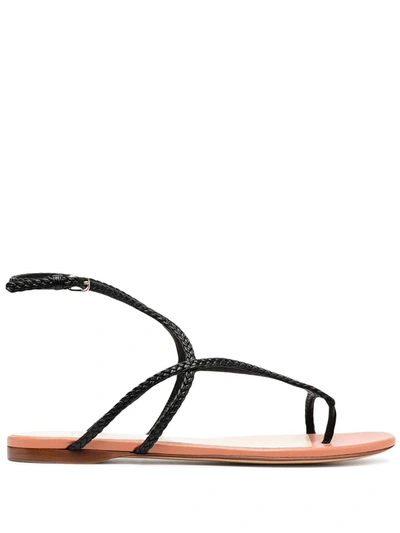Francesco Russo Strappy Flat Sandals In Black