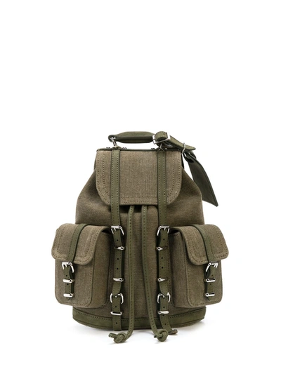 Readymade Military Cargo Backpack In Green