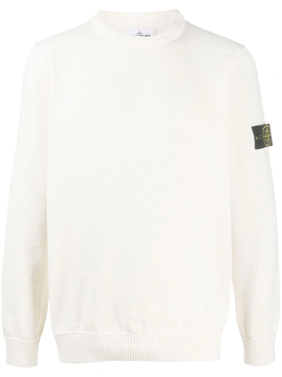 Stone Island Crew-neck Jumper In White