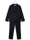 Paul Smith Junior Kids' Plaid Two-piece Suit In Blue