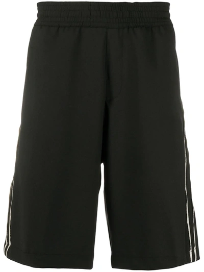 Neil Barrett Side Stripes Track Shorts In Black