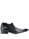 Comme Des Garçons Pointed Chelsea Boots In Black