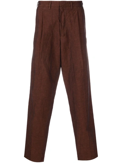 The Gigi Crinkled Chinos In Brown