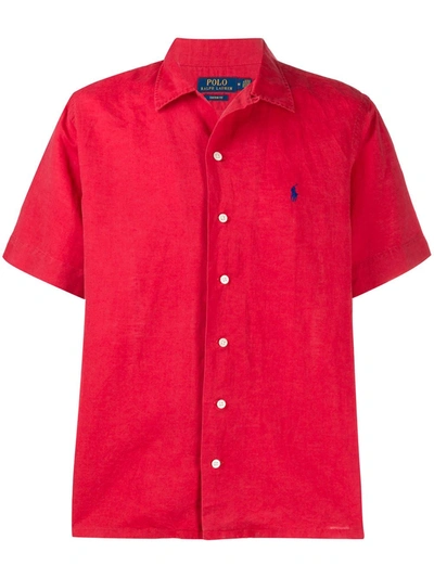Polo Ralph Lauren Slim-fit Oxford Logo Shirt In Red