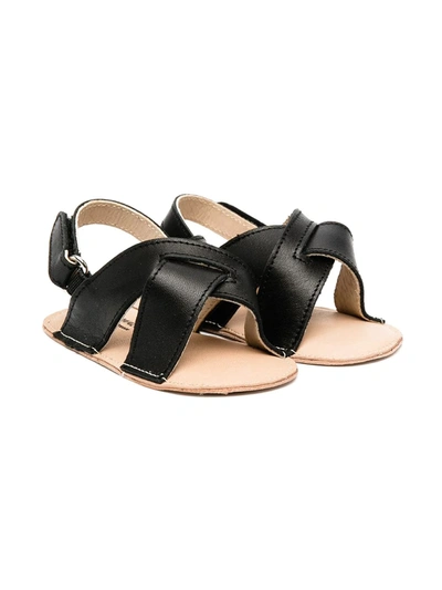 Babywalker Babies' Cross Strap Sandals In Black