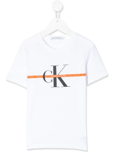 Calvin Klein Kids' Logo T-shirt In White