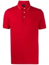 Emporio Armani Short Sleeved Polo Shirt In Red