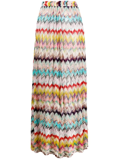 Missoni Zigzag Print Pleated Trousers In White