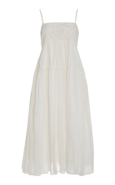 Anaak Viola Tiered Cotton And Silk Dress In White