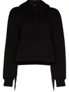 Amiri Fringed Hooded Sweatshirt In Black