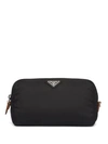 Prada Fabric Cosmetic Pouch In Black