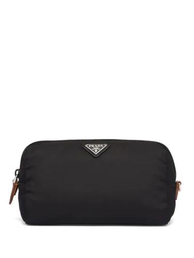 Prada Fabric Cosmetic Pouch In Black