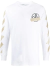 Off-white Tape Arrows Cotton Long Sleeves T-shirt In White