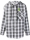 Off-white Check Flannel Hooded Button-up Shirt In White