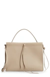Hugo Boss Katlin Small Leather Tote In Light/ Pastel Brown