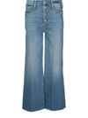 Mother The Pixie Roller High Waist Crop Wide Leg Jeans In Lets Kick It