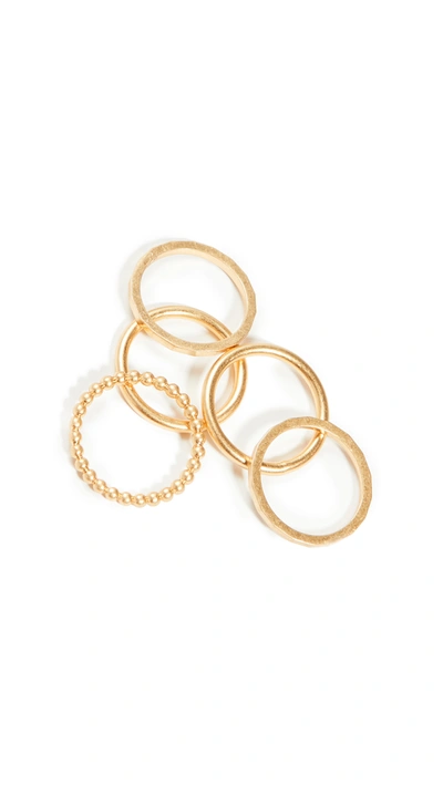 Madewell Simple Stacking Ring Set In Vintage Gold