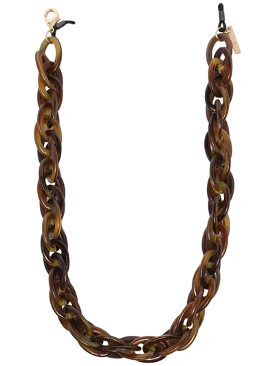 Kaleos Brown Tortoiseshell Sunglasses Chain In Braun