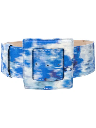 Carolina Herrera Tie-dye Square Buckle Belt In Blue