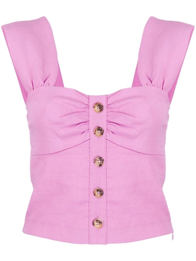 Pinko Buttoned Sleeveless Top In Pink
