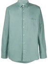 Filippa K Tim Patch-pocket Oxford Shirt In Mint Powder