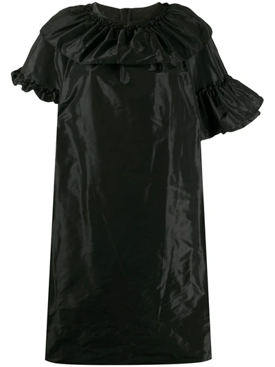 Simone Rocha Ruffled Satin Dress In Black