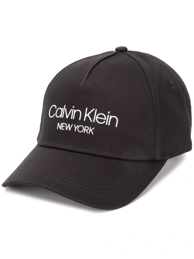 Calvin Klein Logo Baseball Cap In Black