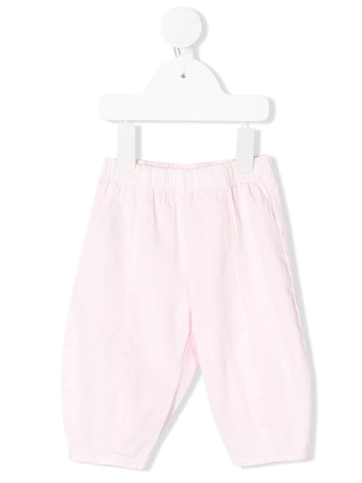 Il Gufo Babies' Textured Elasticated Waist Trousers In Pink