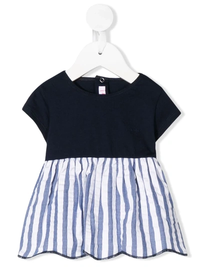 Il Gufo Babies' Scalloped Hem Striped T-shirt In Blu