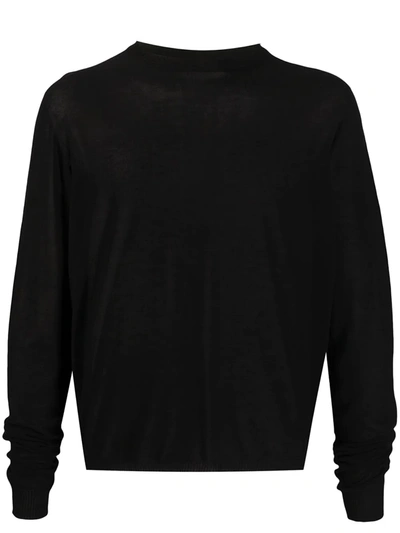 Rick Owens Sheer Style Longsleeved T-shirt In Black